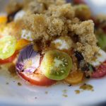 makaron small plates – heirloom tomato, white balsamic, house ricotta, gazpacho granite (hr) 7