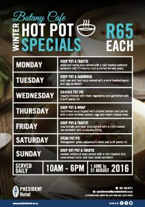 Botany Cafe Hot Pot Winter Warmer Lunch Specials R65
